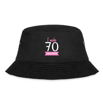 70 Jahre Oma Spruch - Bucket Hat - Schwarz - Vorne - Lela (165cm)
