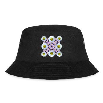 Blumenmuster Gänseblümchen Blume Blumenranke Blüte - Bucket Hat - Schwarz - Vorne - Lela (165cm)