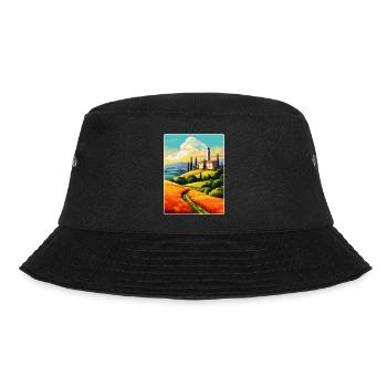 Toskana Italien Vintage Reiseplakat WPA Souvenir - Bucket Hat - Schwarz - Vorne - Lela (165cm)