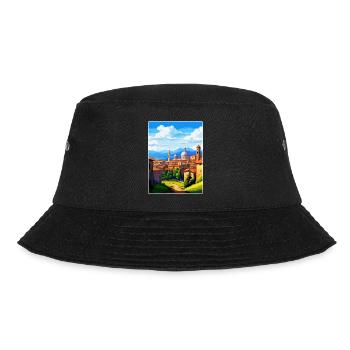 Bergamo Italien Vintage Reiseposter WPA Souvenir - Bucket Hat - Schwarz - Vorne - Lela (165cm)