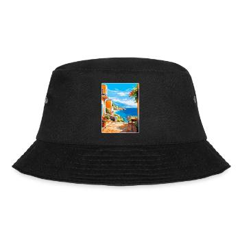 Kreta Griechenland Vintage Reiseplakat WPA Souvenir - Bucket Hat - Schwarz - Vorne - Lela (165cm)