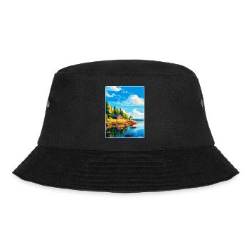 Ålandinseln Finnland Vintage Reiseplakat WPA - Bucket Hat - Schwarz - Vorne - Lela (165cm)
