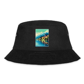 Lake Como Italy Vintage Travel Poster Souvenir WPA - Bucket Hat - black - Front - Lela (165cm)