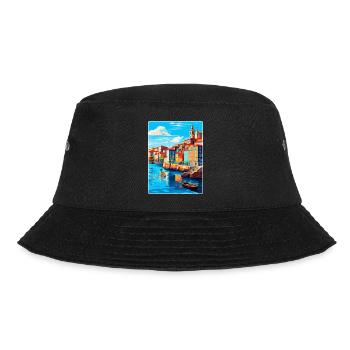 Porto Portugal Vintage Reiseplakat Souvenir WPA - Bucket Hat - Schwarz - Vorne - Lela (165cm)