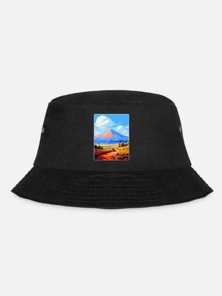 Teide National Park Spain Vintage Travel Poster - Bucket Hat - black