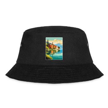 Lake Como Italy Vintage Travel Poster Souvenir WPA - Bucket Hat - black - Front - Lela (165cm)
