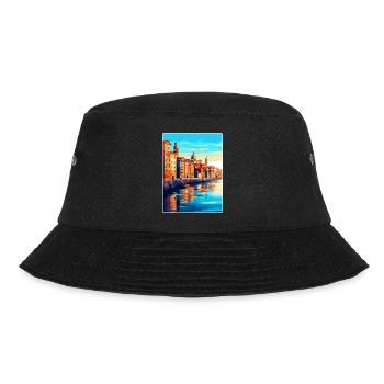 Porto Portugal Vintage Reiseplakat Souvenir WPA - Bucket Hat - Schwarz - Vorne - Lela (165cm)
