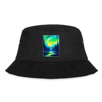 Aurora Borealis Iceland Vintage Travel Poster WPA - Bucket Hat - black - Front - Lela (165cm)