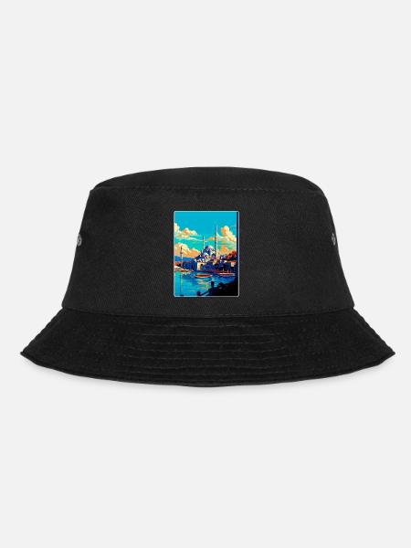 Istanbul Türkei Vintage Reiseplakat Souvenir WPA - Bucket Hat - Schwarz