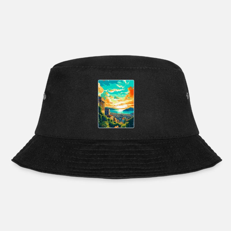 Athènes Grèce Affiche de voyage vintage WPA Souvenir - Bob - noir