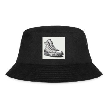 Sneaker in Schwarz-weiss - Bucket Hat - Schwarz - Vorne - Lela (165cm)