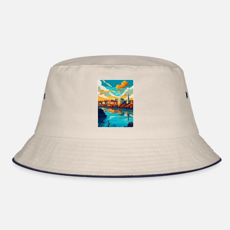Belgrad Serbien Vintage Reiseplakat Souvenir WPA Bucket Hat