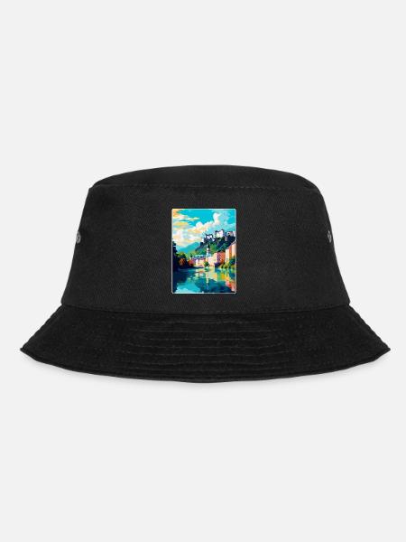 Salzburg Austria Vintage Travel Poster Souvenir - Bucket Hat - black