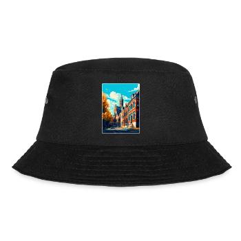 Tilburg Netherlands Vintage Travel Poster Souvenir - Bucket Hat - black - Front - Lela (165cm)