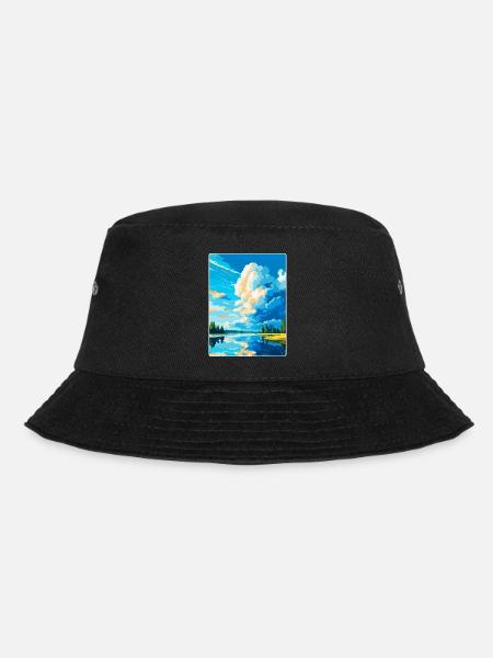 Leksand Schweden Vintage Reiseplakat Souvenir WPA - Bucket Hat - Schwarz