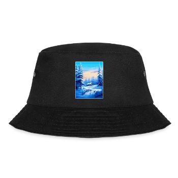 Lappland Finnland Vintage Reiseplakat Souvenir WPA - Bucket Hat - Schwarz - Vorne - Lela (165cm)