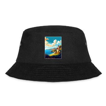 Galicien Spanien Vintage Reiseplakat WPA Souvenir - Bucket Hat - Schwarz - Vorne - Lela (165cm)