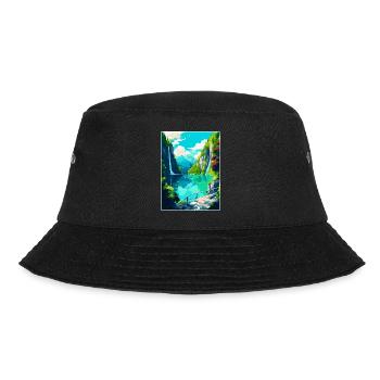Nationalpark Plitvicer Seen Kroatien Reiseplakat - Bucket Hat - Schwarz - Vorne - Lela (165cm)