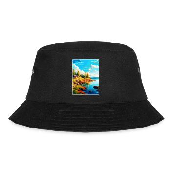 Ålandinseln Finnland Vintage Reiseplakat WPA - Bucket Hat - Schwarz - Vorne - Lela (165cm)