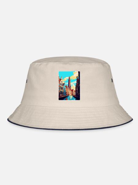 Anvers Belgique Affiche de voyage vintage Souvenir WPA - Bob - blanc cassé/bleu marine - Devant