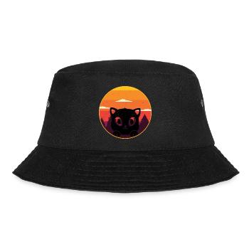 Cat Cats 80s Retro Vintage 90s - Bucket Hat - black - Front - Lela (165cm)
