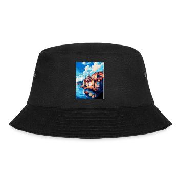 Porto Portugal Vintage Reiseplakat Souvenir WPA - Bucket Hat - Schwarz - Vorne - Lela (165cm)