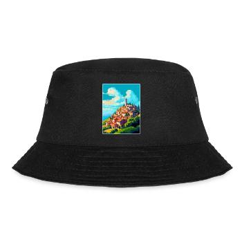Motovun Kroatien Vintage Reiseplakat Souvenir WPA - Bucket Hat - Schwarz - Vorne - Lela (165cm)