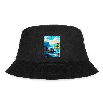 Faroe Island Denmark Vintage Travel Poster WPA Art - Bucket Hat - black - Front - Lela (165cm)