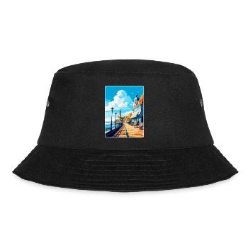 Zoppot Polen Vintage Reiseplakat WPA Souvenir - Bucket Hat - Schwarz - Vorne - Lela (165cm)