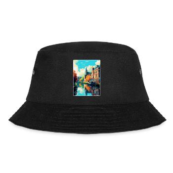 Zwolle Netherlands Vintage Travel Poster Souvenir - Bucket Hat - black - Front - Lela (165cm)