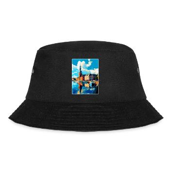Helsingborg Schweden Vintage Reiseplakat Souvenir - Bucket Hat - Schwarz - Vorne - Lela (165cm)