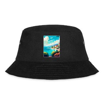 Vis Island Croatia Vintage Travel Poster Souvenir - Bucket Hat - black - Front - Lela (165cm)