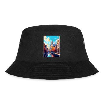 Ghent Belgium Vintage Travel Poster WPA Souvenir - Bucket Hat - black - Front - Lela (165cm)