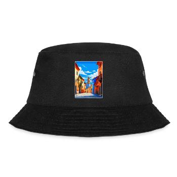 Oviedo Spanien Vintage Reiseplakat WPA Souvenir - Bucket Hat - Schwarz - Vorne - Lela (165cm)