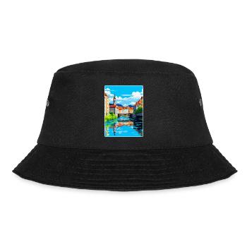 Ljubljana Slovenia Vintage Travel Poster Souvenir - Bucket Hat - black - Front - Lela (165cm)