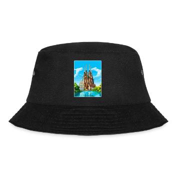 Barcelona Spain Vintage Travel Poster Souvenir WPA - Bucket Hat - black - Front - Lela (165cm)