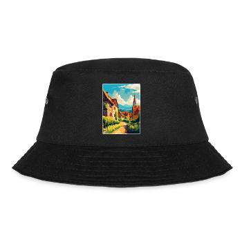 Alsace France Vintage Travel Poster WPA Souvenir - Bucket Hat - black - Front - Lela (165cm)