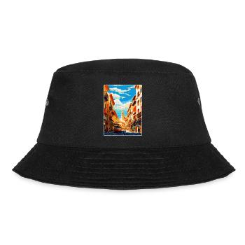 Pamplona Spanien Vintage Reiseplakat Souvenir WPA - Bucket Hat - Schwarz - Vorne - Lela (165cm)