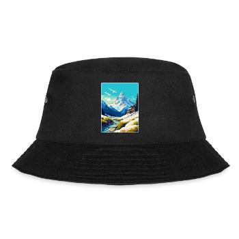 Chamonix Frankreich Vintage Reiseposter Souvenir WPA - Bucket Hat - Schwarz - Vorne - Lela (165cm)