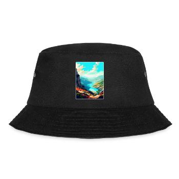 Geres Nationalpark Portugal Vintage Reiseplakat - Bucket Hat - Schwarz - Vorne - Lela (165cm)