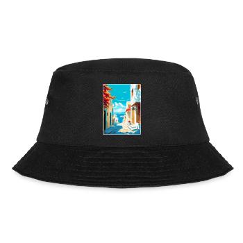 Paros Greece Vintage Travel Poster WPA Souvenir - Bucket Hat - black - Front - Lela (165cm)