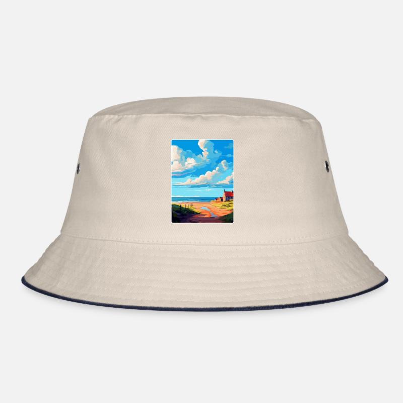 Beadnell England Uk Vintage Reiseplakat Souvenir Bucket Hat