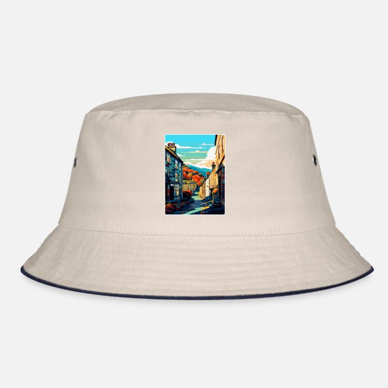 Hebden Bridge England Uk Vintage Reiseplakat WPA Bucket Hat