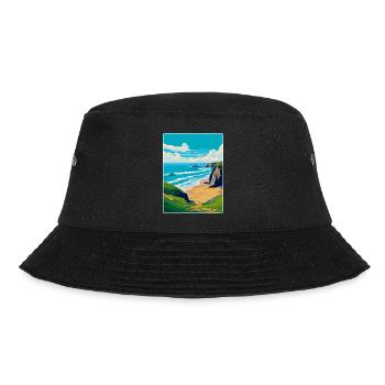 Bedruthan Steps Cornwall England Uk Travel Poster - Bucket Hat - black - Front - Lela (165cm)