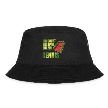 Ein Court - Ein Spiel - Ein Ziel - Tennis - Bucket Hat - Schwarz - Vorne - Lela (165cm)