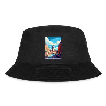 Exeter England Uk Vintage Reiseposter Souvenir - Bucket Hat - Schwarz - Vorne - Lela (165cm)