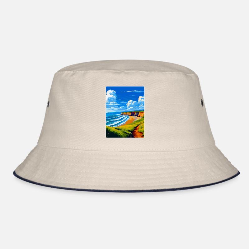 Nord-Devon Vintage Reiseposter Souvenir WPA Bucket Hat