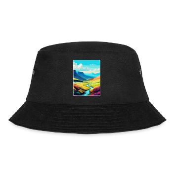 Brecon Beacons Wales Uk Reiseposter Souvenir WPA - Bucket Hat - Schwarz - Vorne - Lela (165cm)