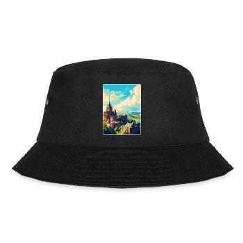 Edinburgh Schottland Großbritannien Reiseposter Souvenir WPA - Bucket Hat - Schwarz - Vorne - Lela (165cm)