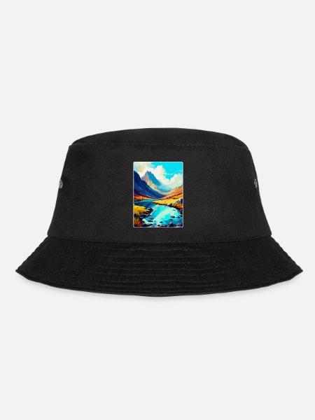 Snowdonia Wales Uk Vintage Travel Poster Souvenir - Bucket Hat - black
